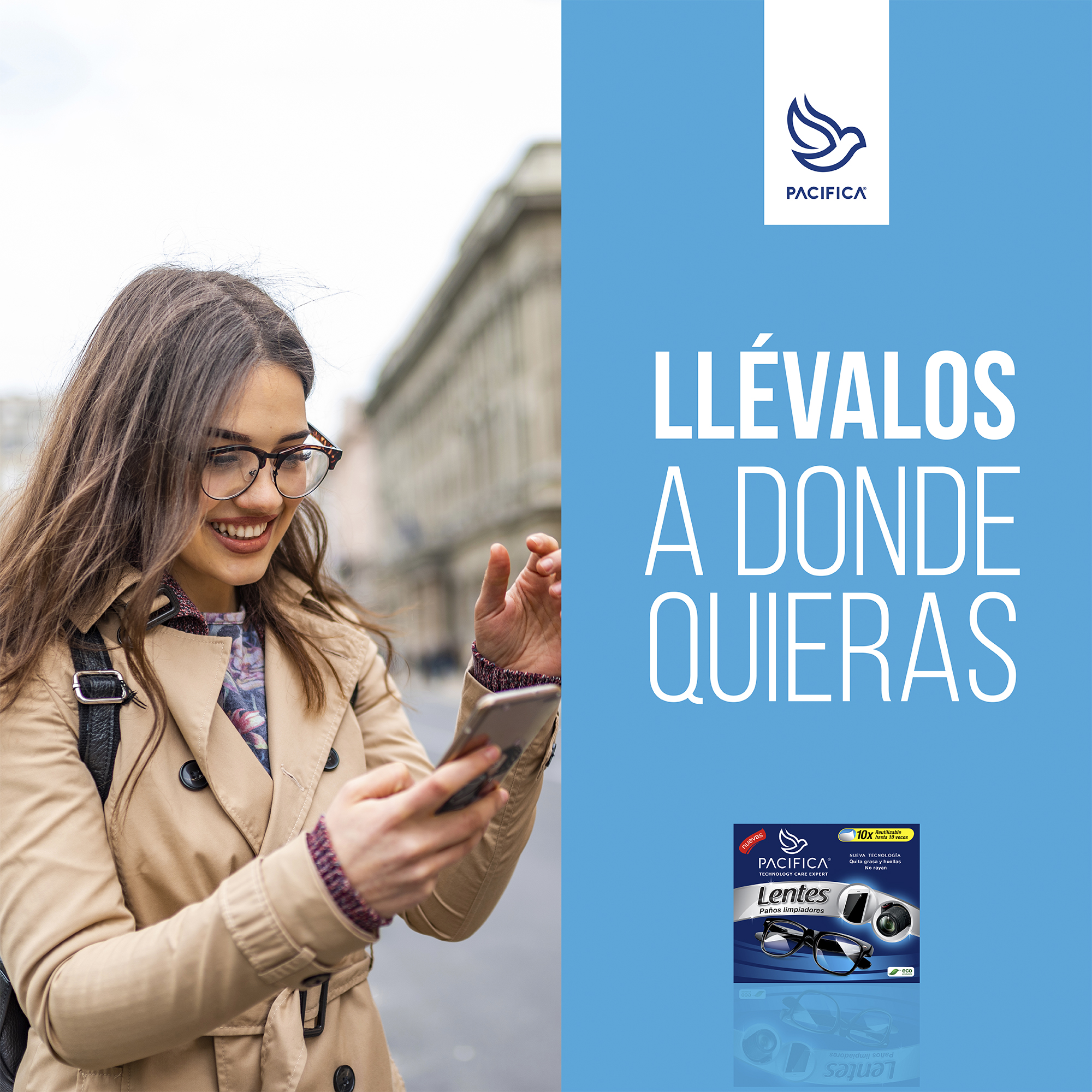 Paños Secos Pacifica Limpia Lentes 60 Paños