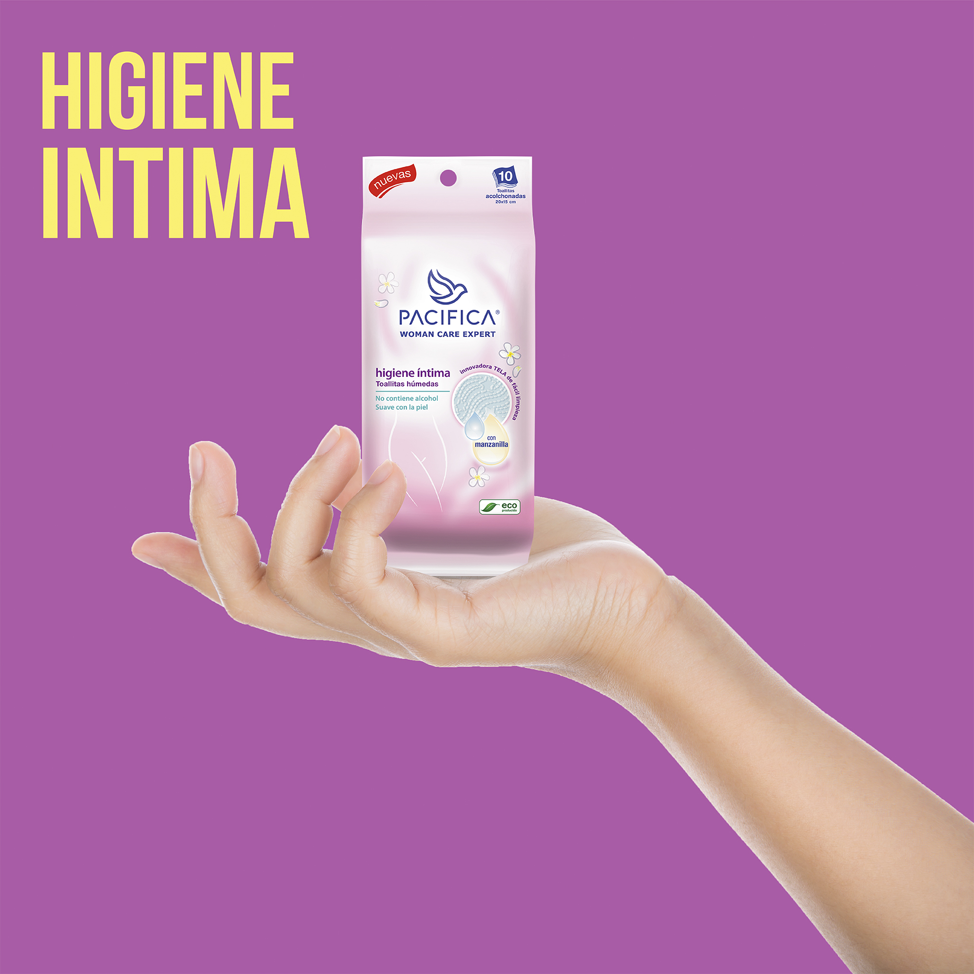 Toallitas Húmedas Pacifica Higiene Íntima 120 Toallitas