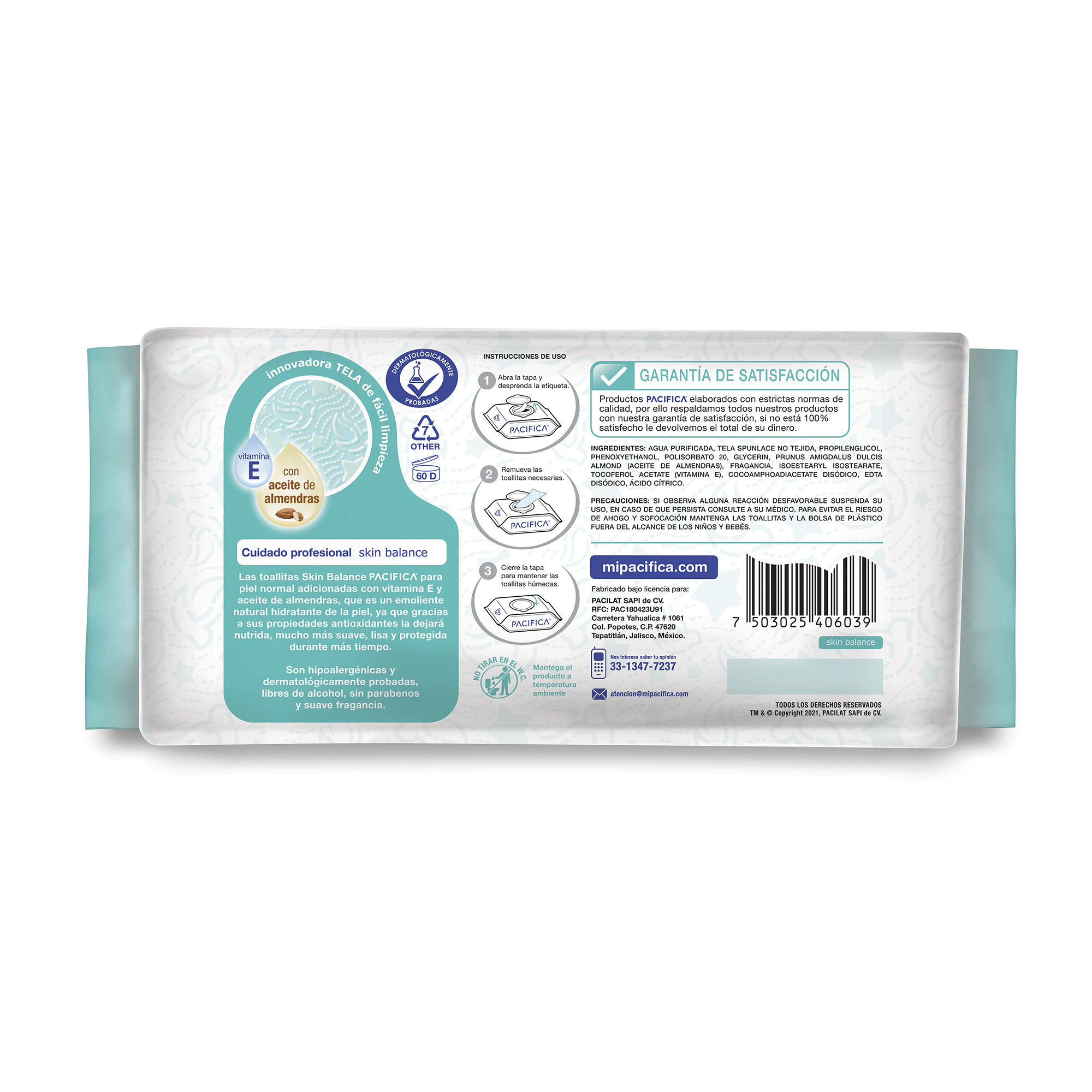 Toallitas Húmedas Para Bebé Pacifica Skin Balance 1440 Toallitas