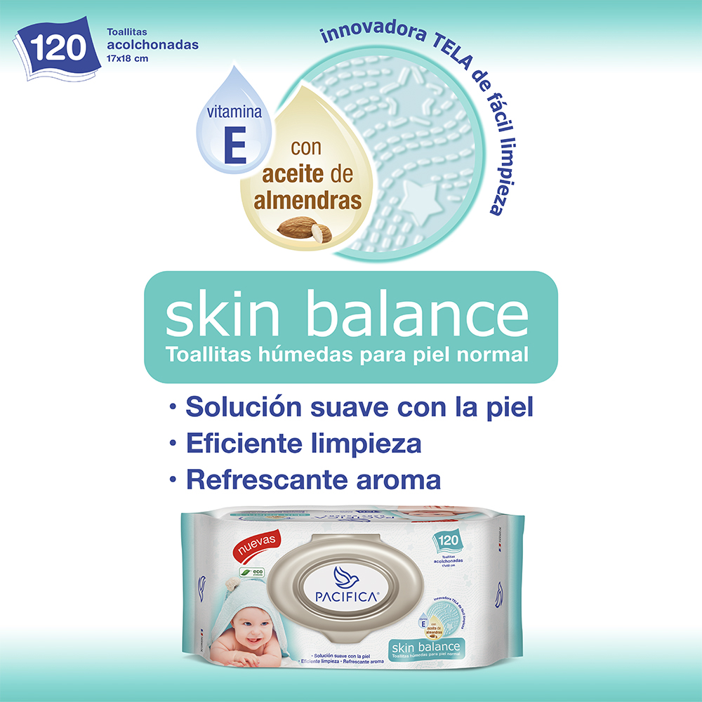Toallitas Húmedas Para Bebé Pacifica Skin Balance 1440 Toallitas