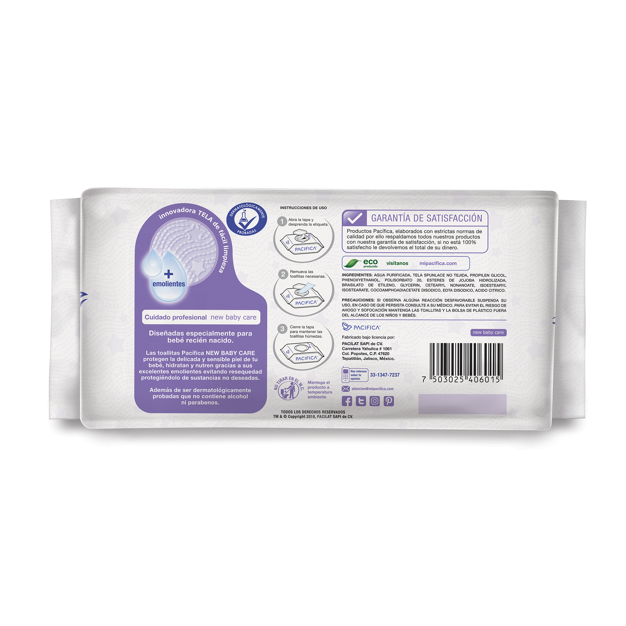 Toallitas Húmedas Para Bebé Recién Nacido Pacifica New Baby Care 600 Toallitas