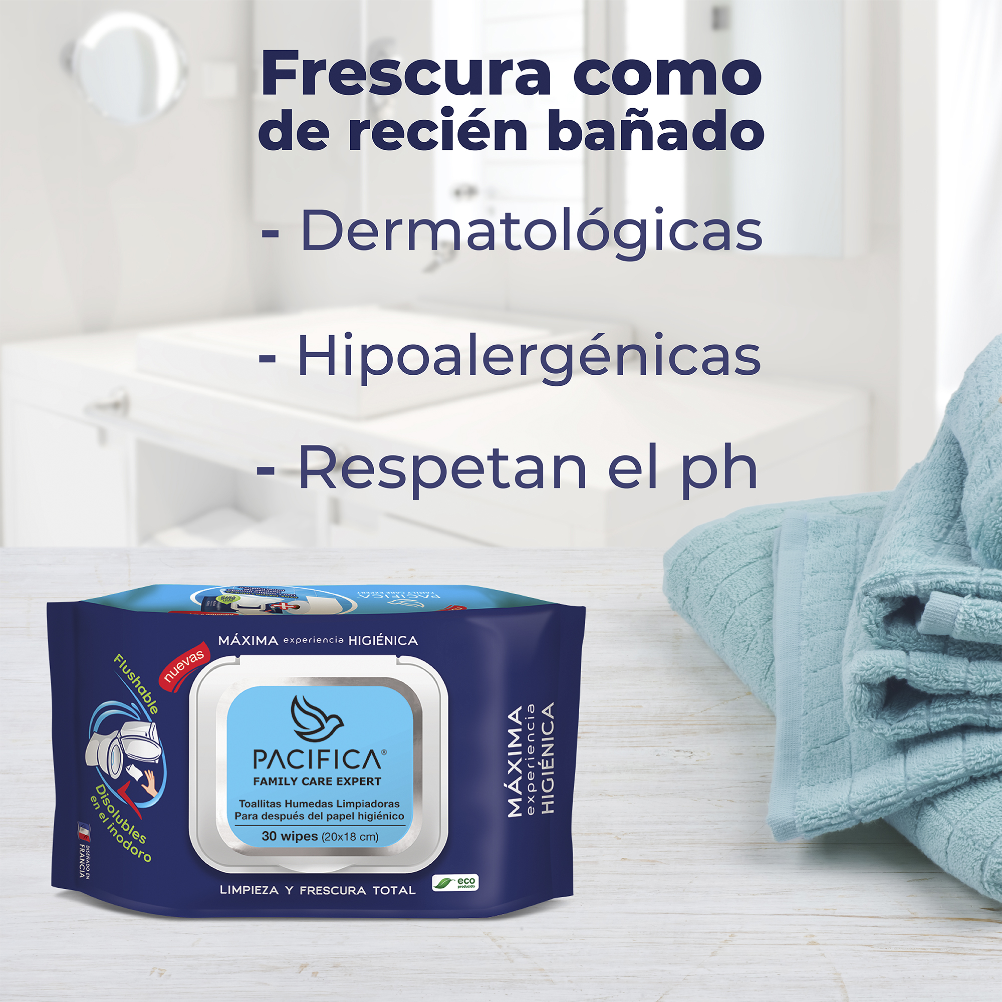 Toallitas Húmedas Pacifica Flushable 360 Toallitas