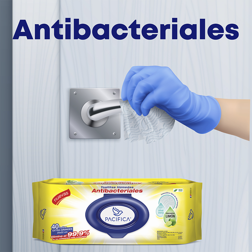 Toallitas Húmedas Pacifica Antibacteriales Multiusos 480 Toallitas