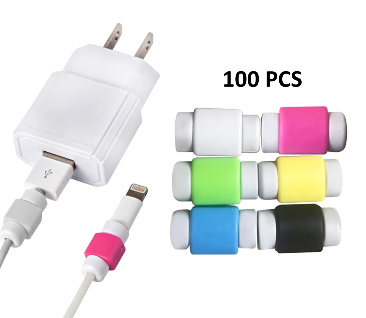 100 unidades Protector Cable Datos Usb iPhone, iPad