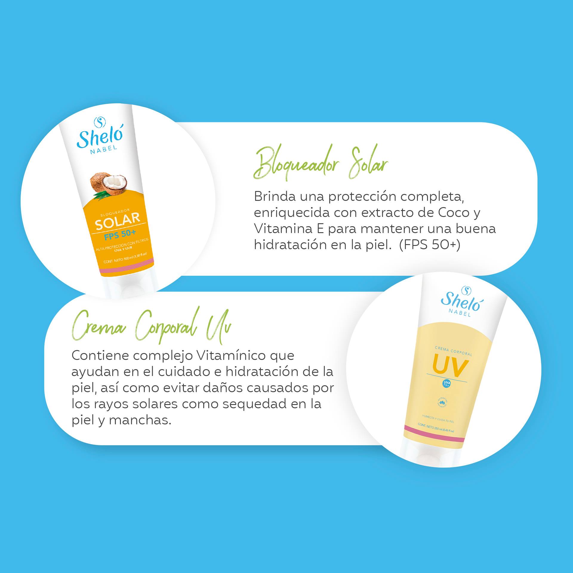 Crema Corporal Protección UV Piel Tersa y Fresca Sheló