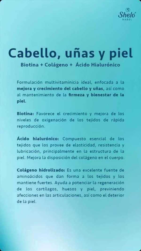 + Biotina Gomitas para Cabello y Uñas Sheló.