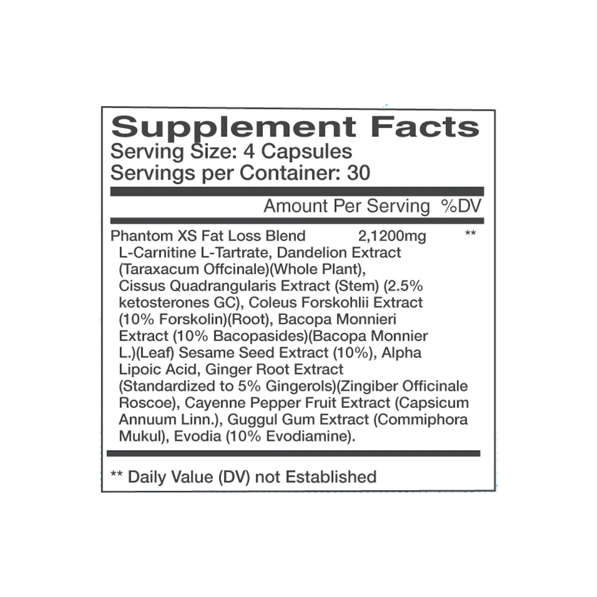 Nubreed Phantom XS 30 Serv. 120 Caps .- Termogenico Nocturno