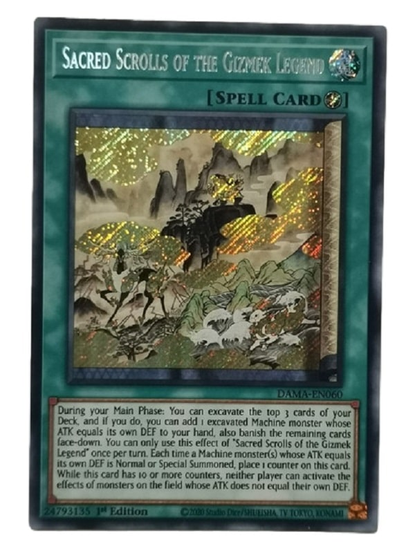 Yugioh Sacred Scrolls of The Gizmek Legend SECRET RARE 1st EDITION - KONAMI