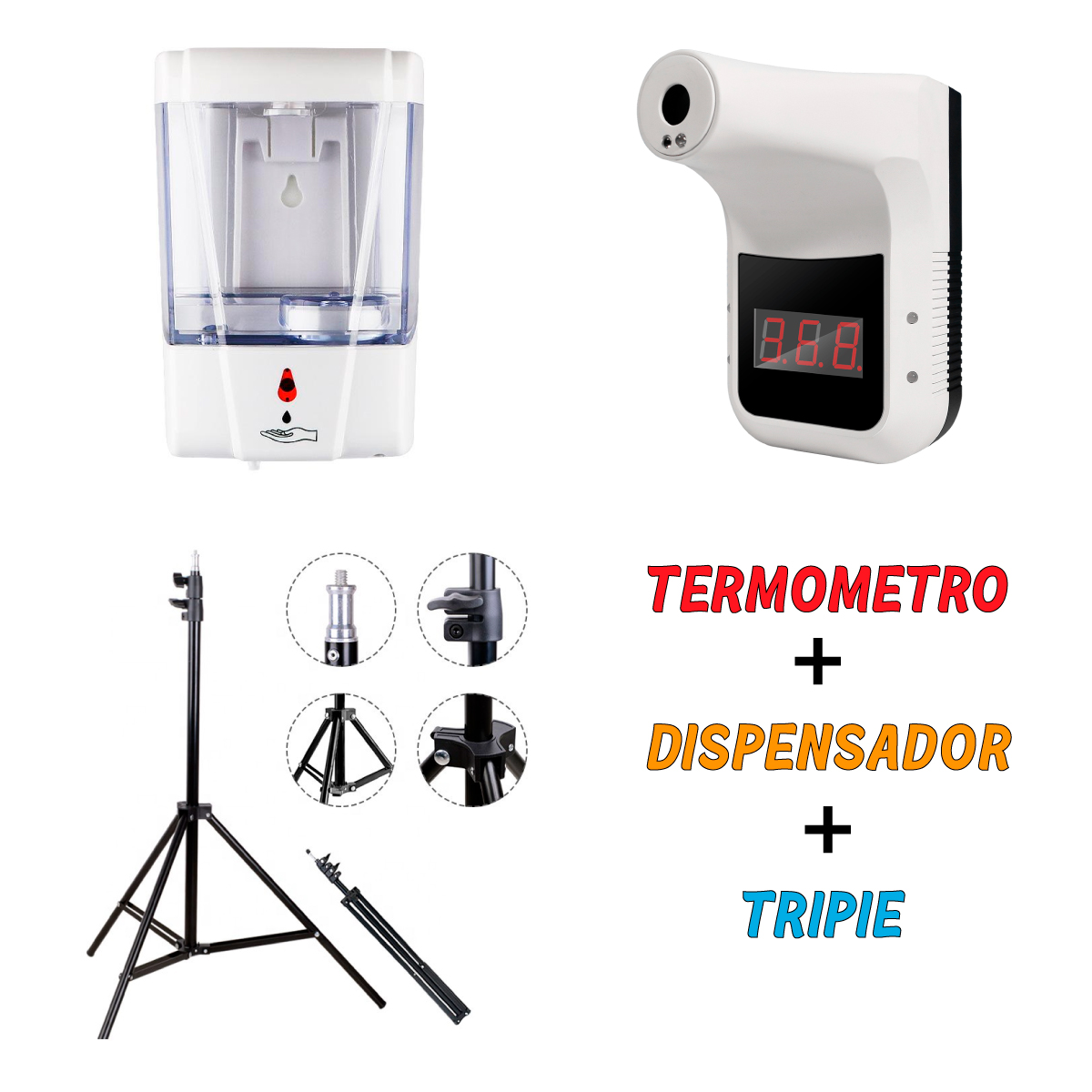 Termometro Infrarrojo K3 + Dispensador Automático + Tripie