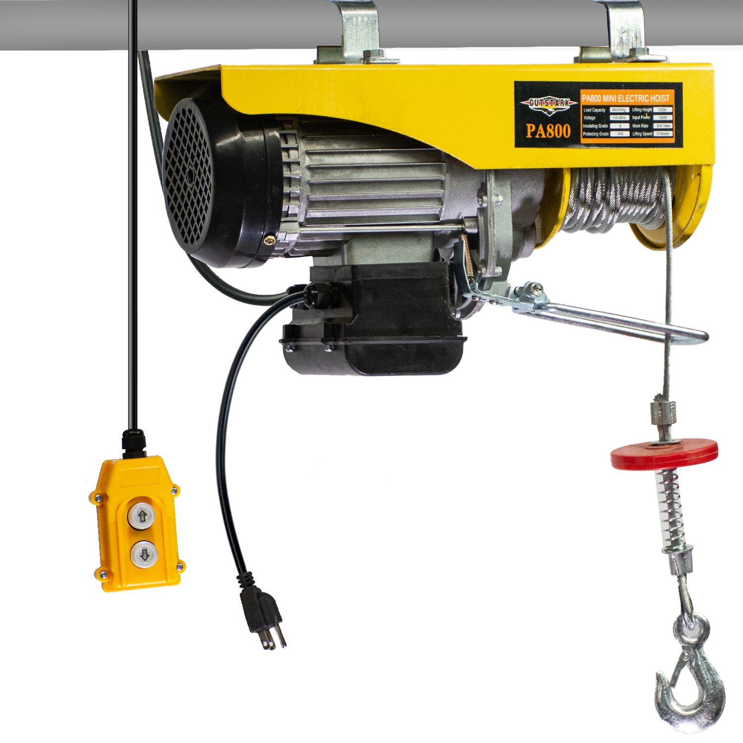 Polipasto Electrico 400-800 Kg Cadena 20m Cable 5mm Acero Inoxidable Motor 1300W 110V 2 Velocidades	