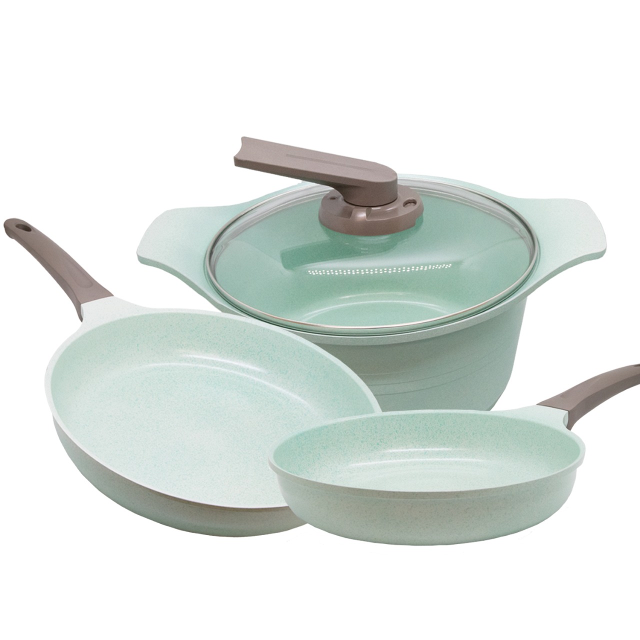 JADE PAN JUEGO DE 3 SARTENES DE LUJO CON JADE ANTIADHERENTE  TIPO COOK 