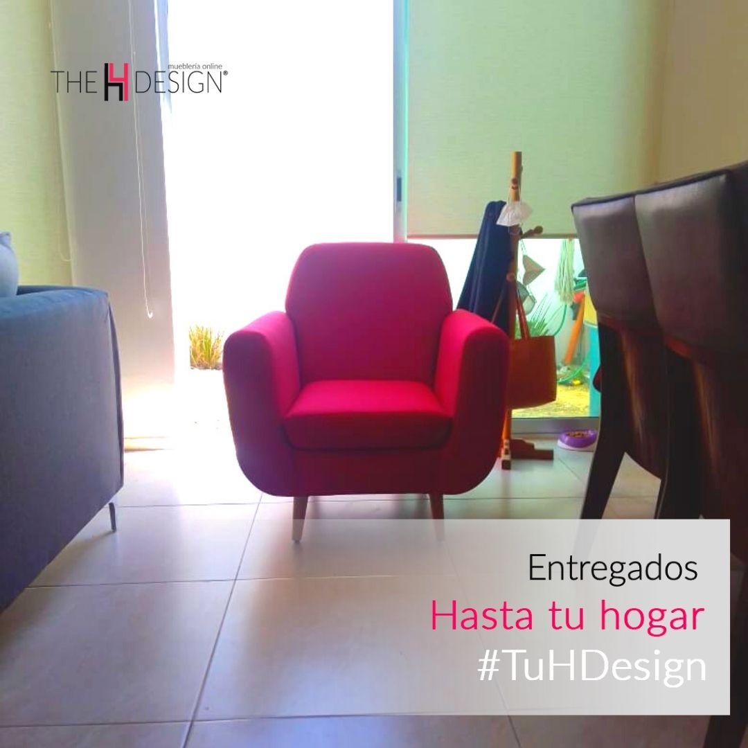 Prado - Sillón estilo moderno en tela color rojo