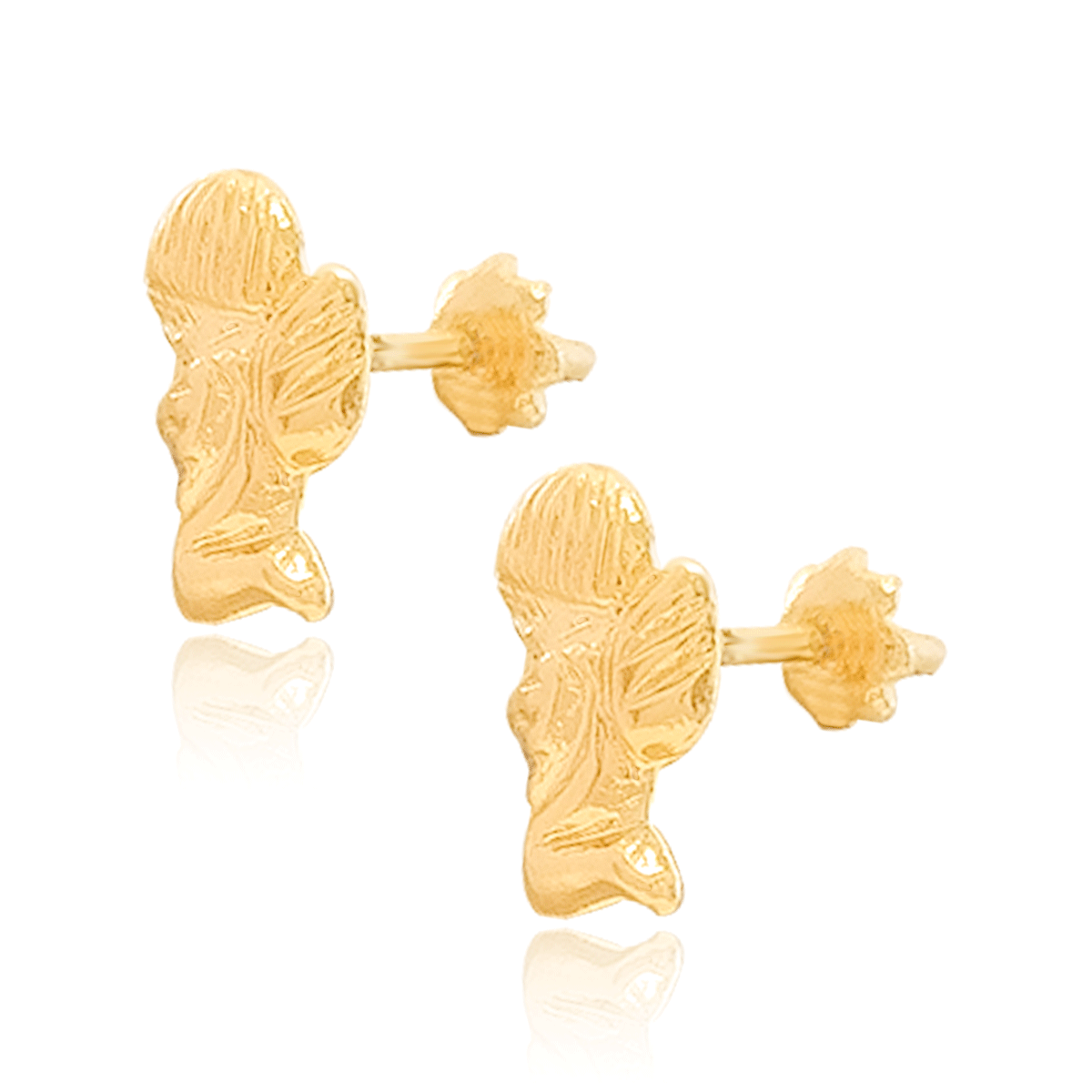 Broquel Arete Gemelo Oro 18k Laminado #501 Forma Ángel 0.7 cm largo 0.5 cm ancho