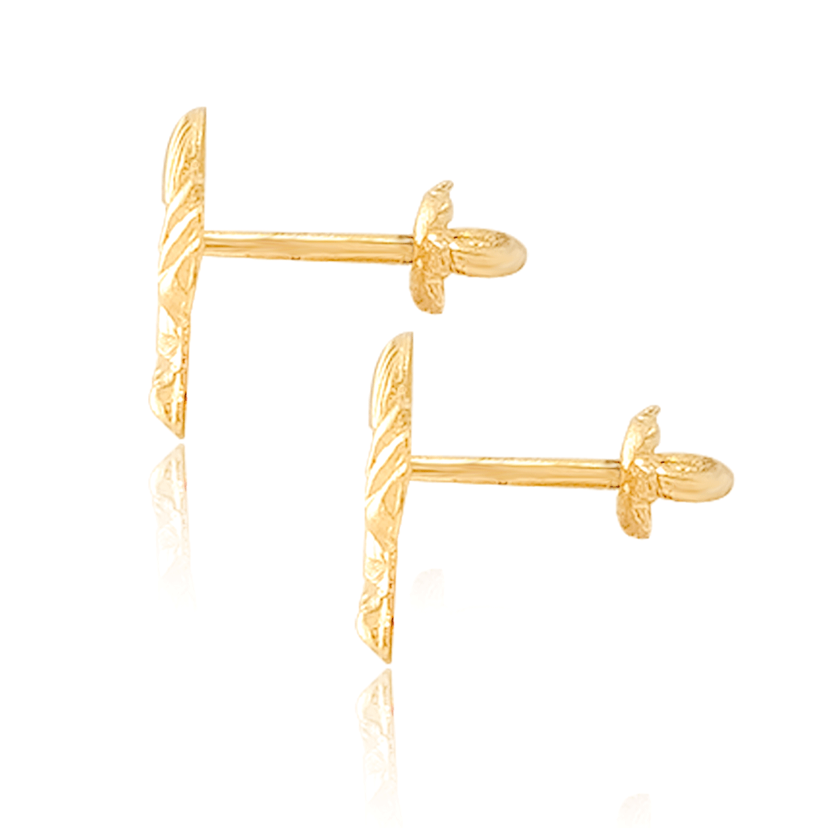 Broquel Arete Gemelo Oro 18k Laminado #501 Forma Ángel 0.7 cm largo 0.5 cm ancho