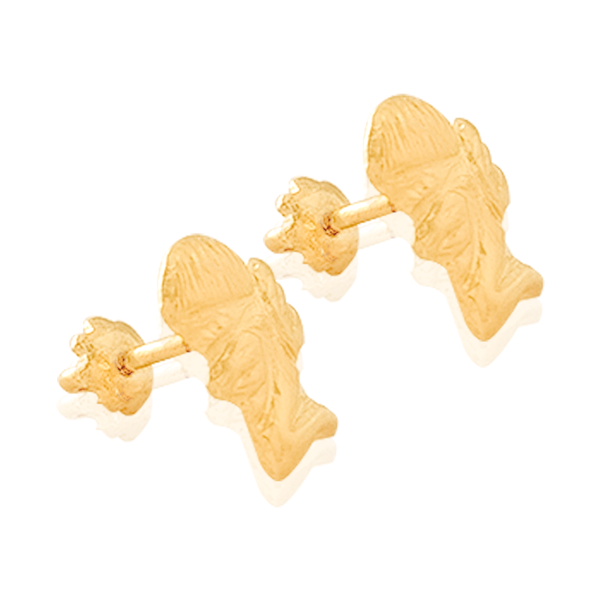 Broquel Arete Gemelo Oro 18k Laminado #501 Forma Ángel 0.7 cm largo 0.5 cm ancho