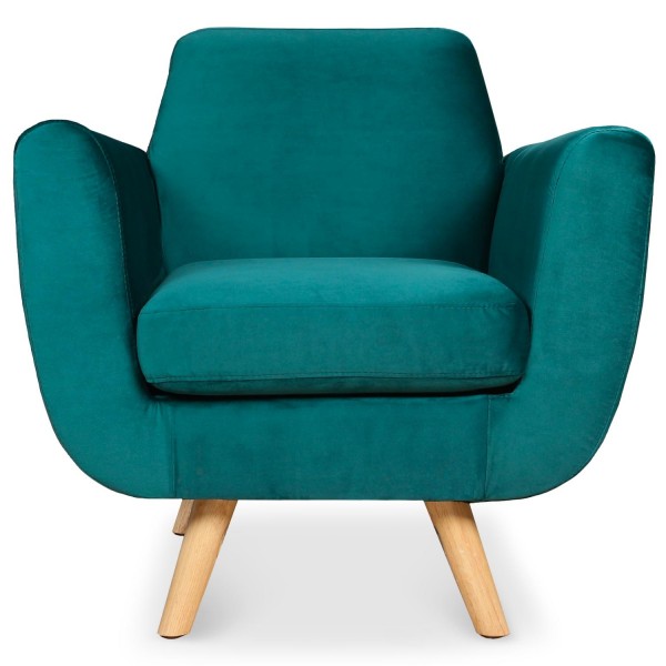 Prado - Sillón estilo moderno en terciopelo color verde