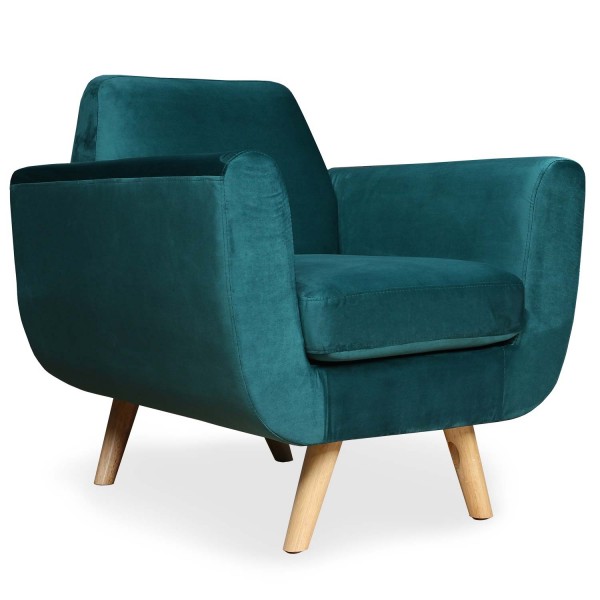 Prado - Sillón estilo moderno en terciopelo color verde