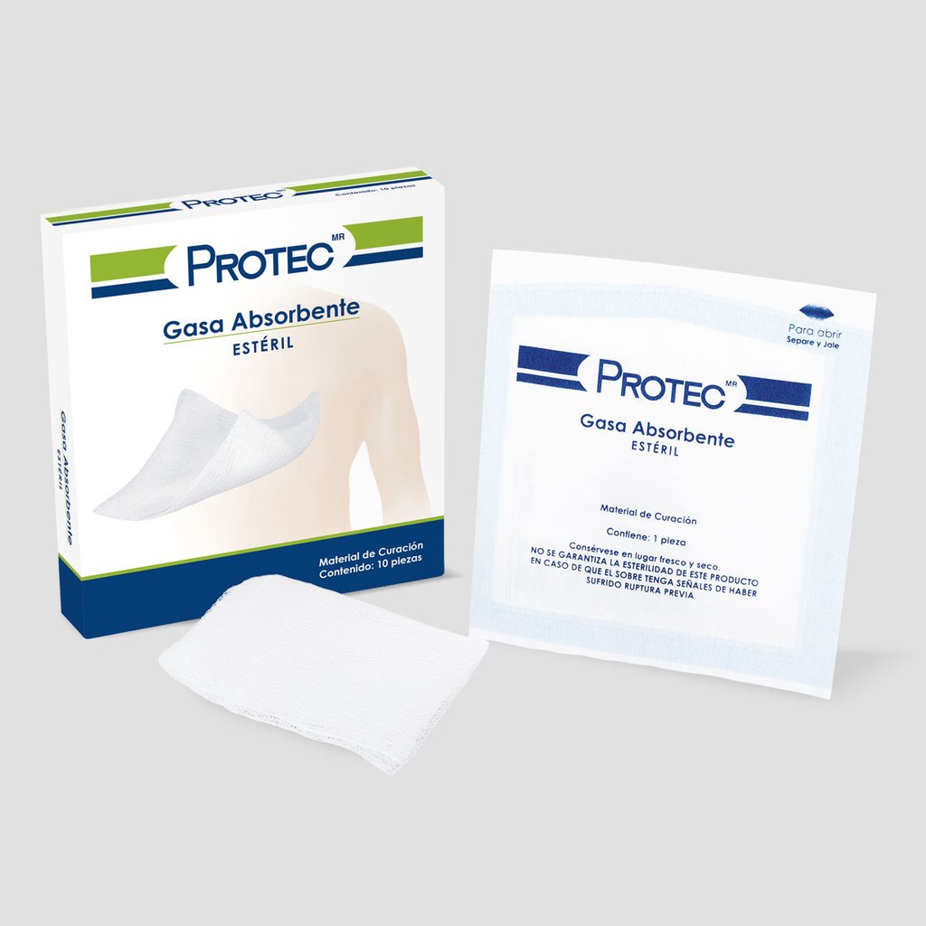 Gasas Estériles Protec Absorbentes 10cm X 10cm C/200 Piezas