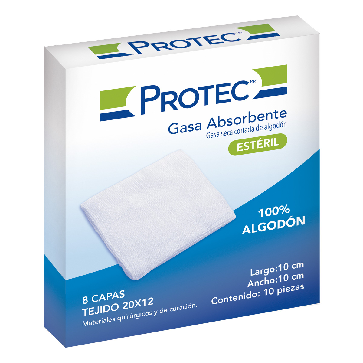 Gasa Absorbente, Protec, Algoldón Estéril, Cont. 100 Piezas