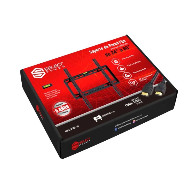 Soporte Select Sound  de pared fijo para pantalla / monitor de 24 a 60 pulgadas SOP-03