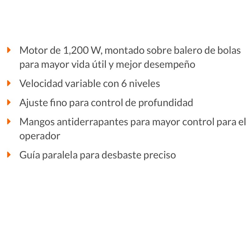 Router industrial  Rebajadora 1-3/4 HP, Velocidad variable con 6 niveles-desbaste preciso ROU-N3 TRUPER