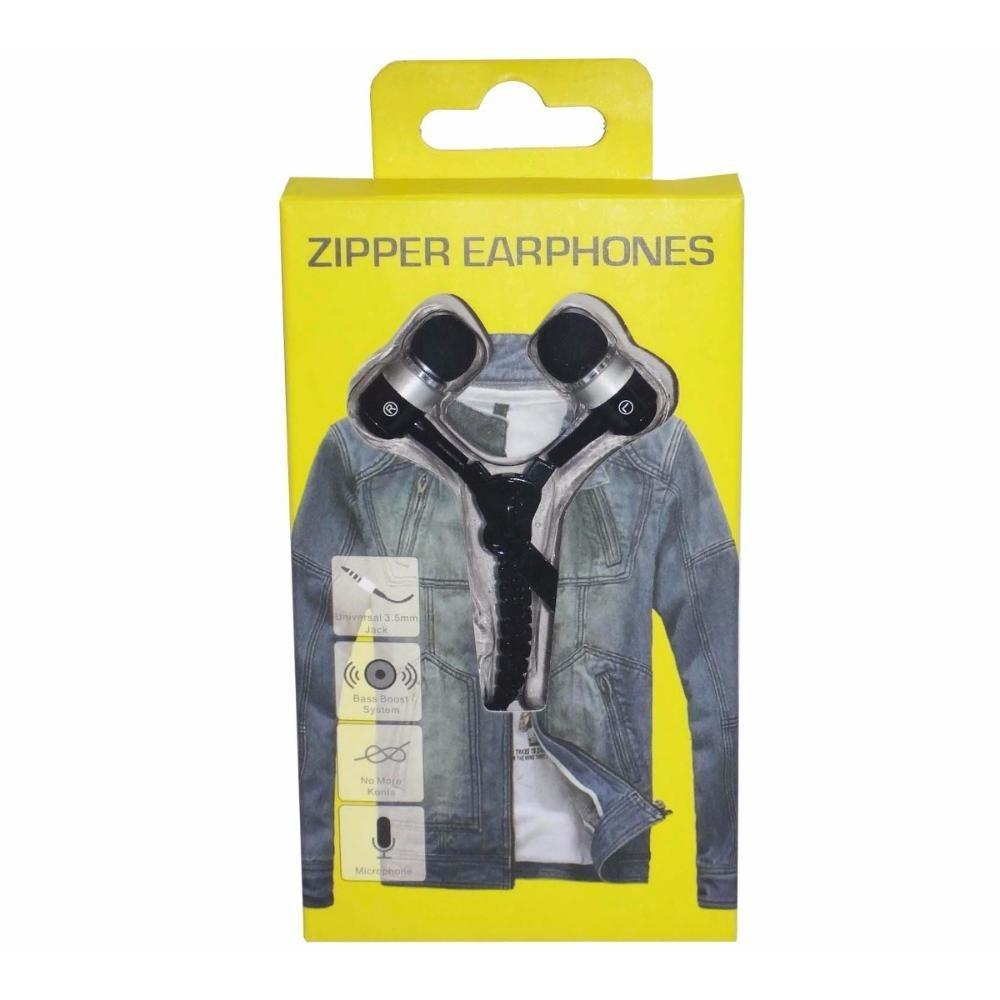 Audífonos Manos Libres De Cierre Zipper Cable Plug 3.5mm 