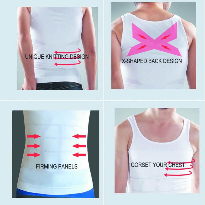 Camiseta Faja Reductora Moldeadora Playera Hombre Reduce Blanca L Sin Mangas