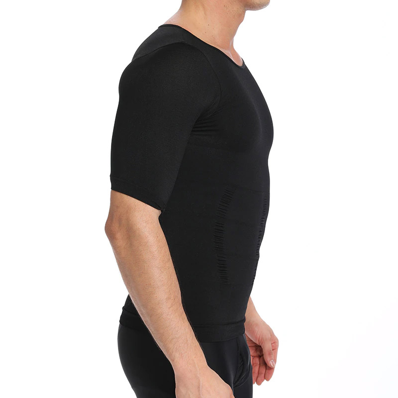 Camiseta Faja Reductora Moldeadora Playera Hombre Con Mangas Negra L