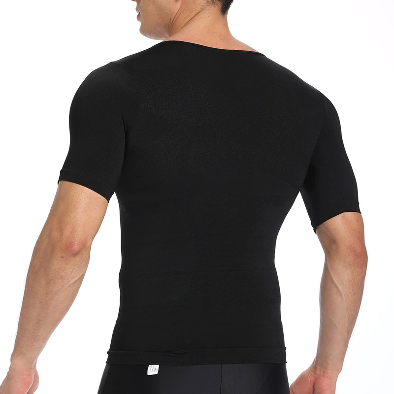Camiseta Faja Reductora Moldeadora Playera Hombre Con Mangas Negra L