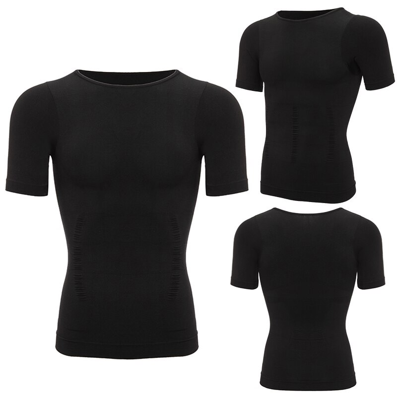 Camiseta Faja Reductora Moldeadora Playera Hombre Con Mangas Negra L