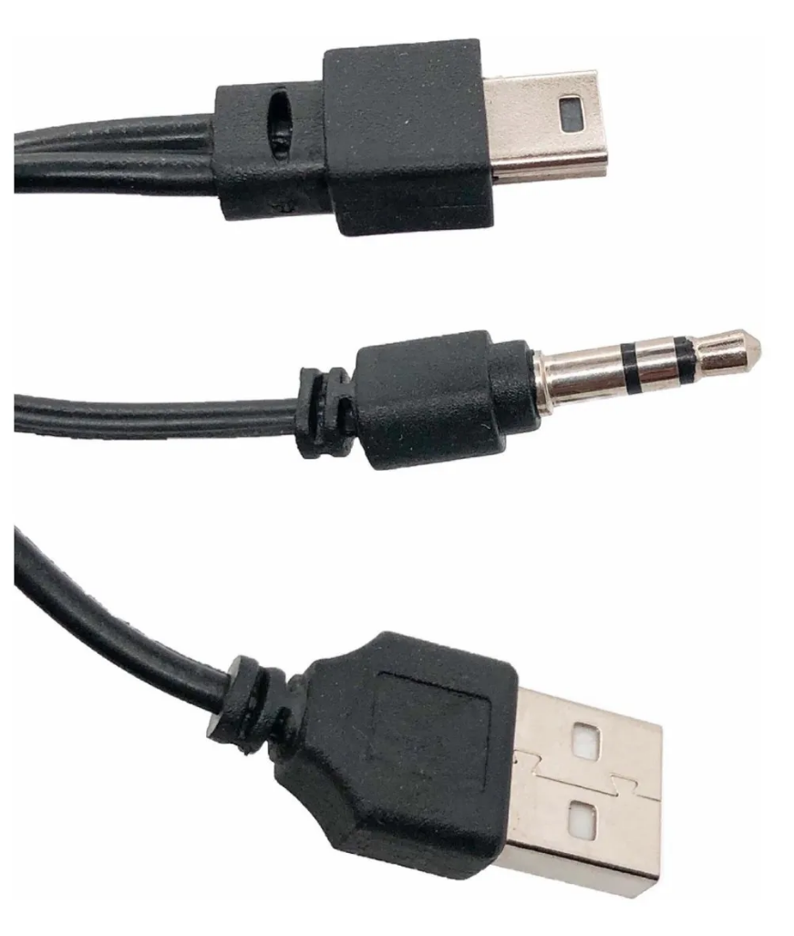 Cable Usb A Mini Usb V3 Y Auxiliar Plug 3.5mm Para Bocinas Chinas