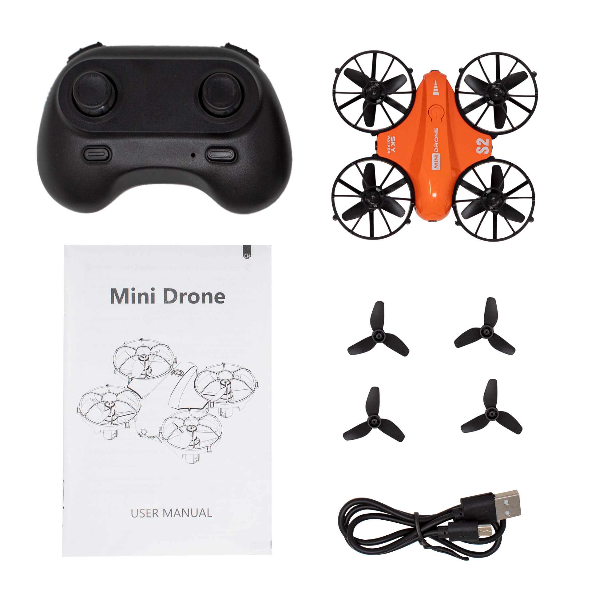 Mini Drone Recreativo BINDEN S2 para Niños y Principiantes Naranja