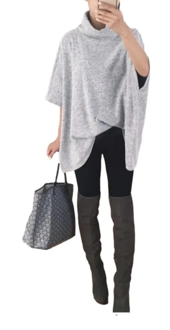 Poncho suéter casual