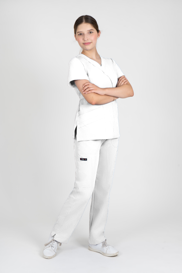 Conjunto Uniforme Medico Quirúrgico Scrubs Dama Blanco