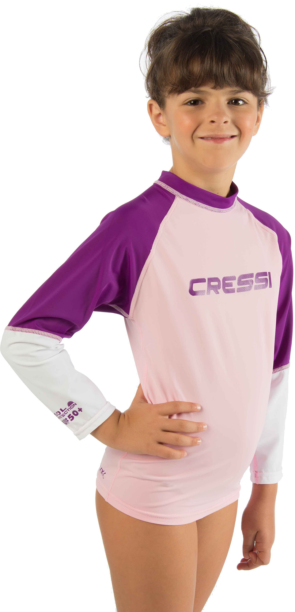 Playera Rash Guard CRESSI Rocks para Niñas con Protección UV Ideal para la Playa y Piscinas Edad de 7 a 15 años
