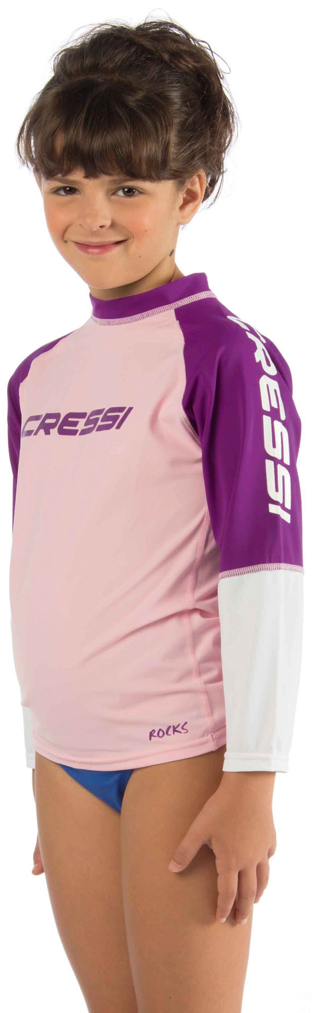Playera Rash Guard CRESSI Rocks para Niñas con Protección UV Ideal para la Playa y Piscinas Edad de 7 a 15 años