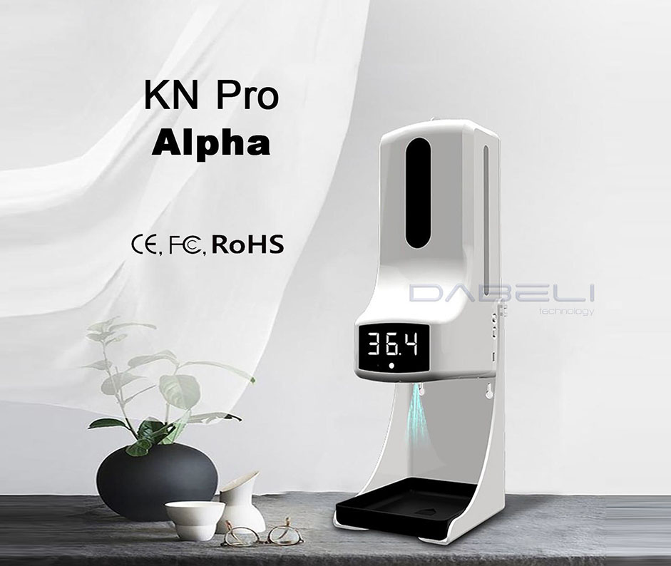 K9 Pro (delta) 2021 Original + Nuevo Termometro Dispensador Gel y Liquido Recargable Portatil Sanitizante Automático sin Contacto, Proteccion Antibacterial Base Escritorio, Tripie o Pared, Casa, Oficina, Plazas Comerciales, Tiendas, Fabricas, Hoteles, Restaurantes