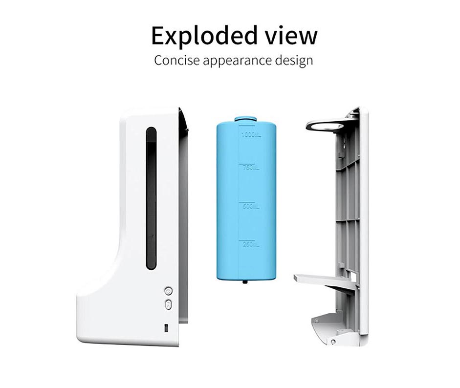 K9 Pro (delta) 2021 Original + Nuevo Termometro Dispensador Gel y Liquido Recargable Portatil Sanitizante Automático sin Contacto, Proteccion Antibacterial Base Escritorio, Tripie o Pared, Casa, Oficina, Plazas Comerciales, Tiendas, Fabricas, Hoteles, Restaurantes