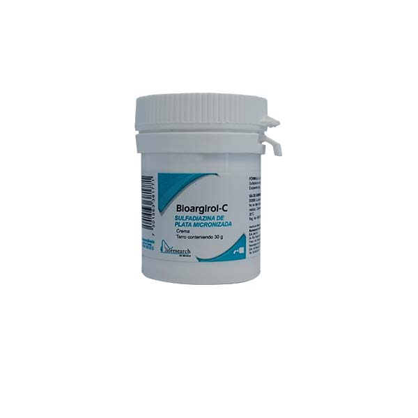 Bioargirol-C, Sulfadiazina de plata micronizada, Crema Cont. 30g (2 piezas)