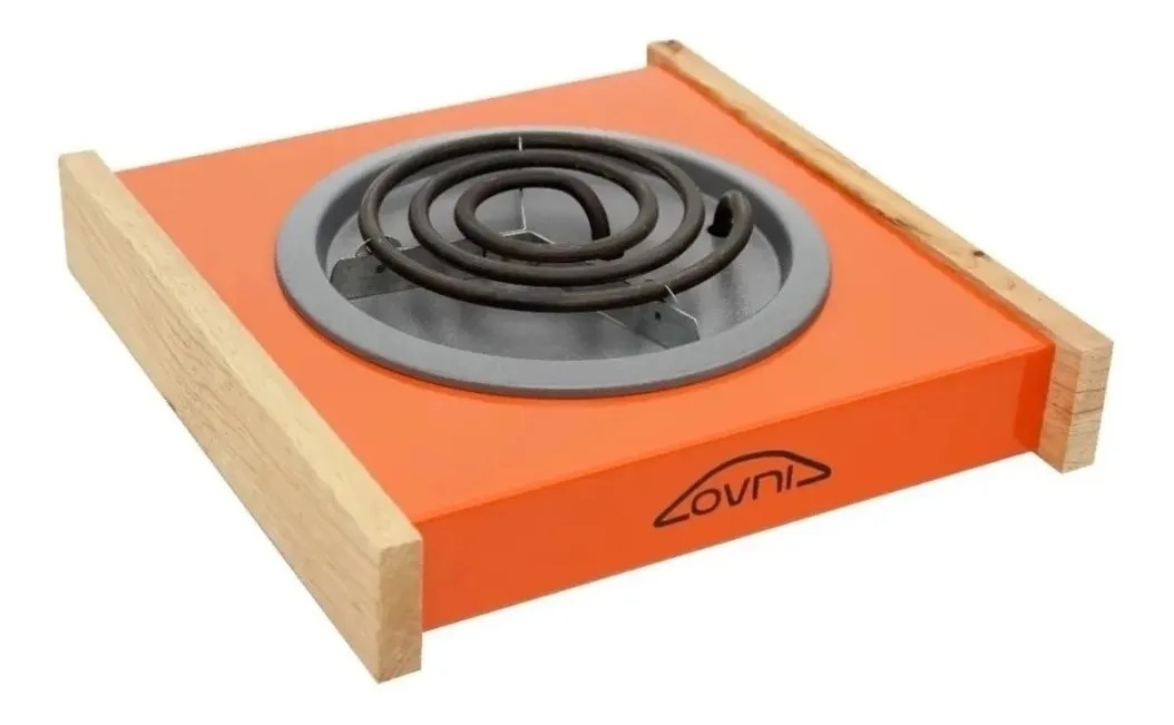 PARRILLA ELÉCTRICA DE UN QUEMADOR ROJA OVNI