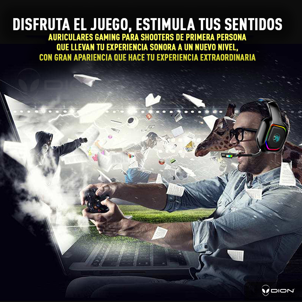 Audifonos Gamer Headset Gaming con Microfono Jack 3.5mm + USB para Iluminacion RGB Compatible PC Consolas Tablet celulares Color Negro