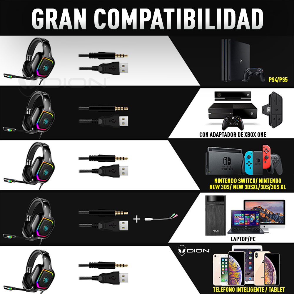 Auricular Con Micrófono Gamer Compatible Con Xbox 360 Negro