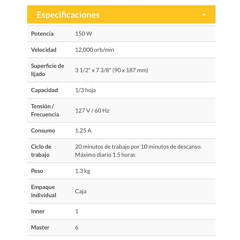 Lijadora orbital, 1/3 hoja, 150 W, Pretul -Incluye Lija y Adaptador para aspiradora LIOR-1/3P3 PRETUL