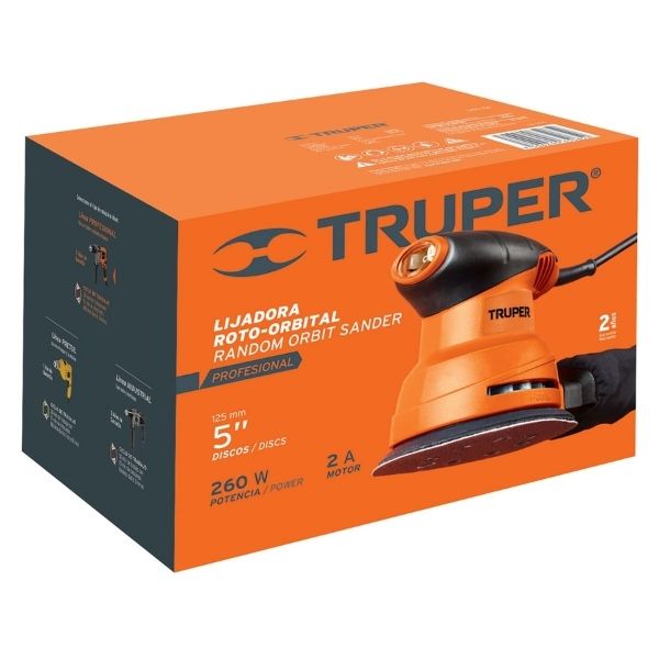 Lijadora Roto-Orbital 260 w 5" Truper