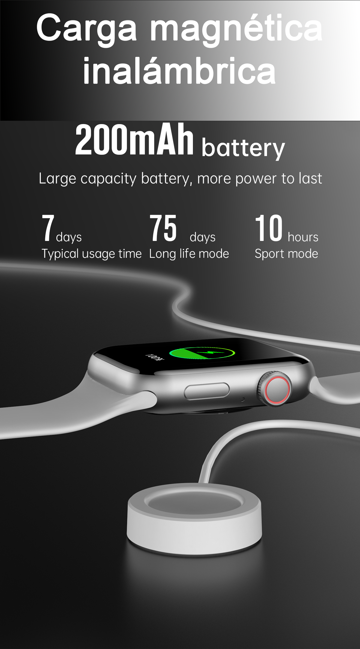 Reloj inteligente IWO Serie 6, llamadas Bluetooth, control del ritmo cardíaco, Medición de temperatura, Mide la oxigenación de la sangre, Carga inalámbrica, compatible con iPhone Y Android.