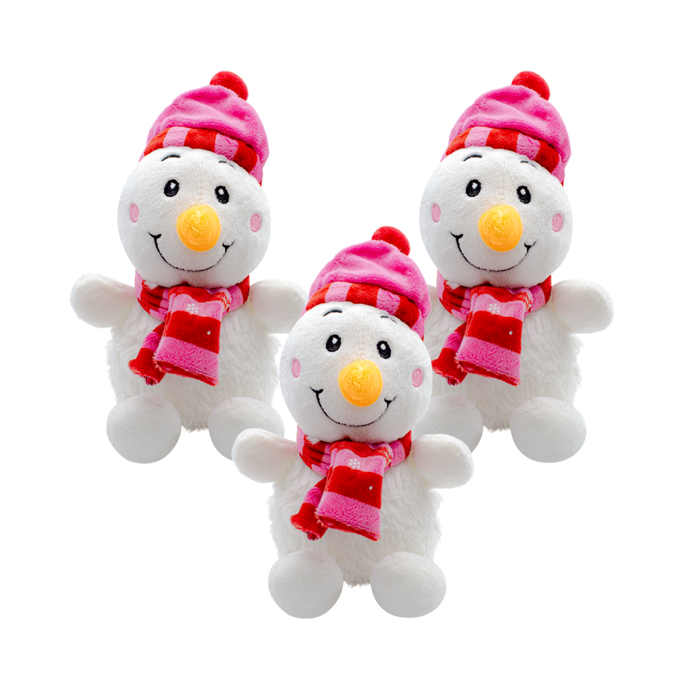 Muñeco De Nieve De Peluche Blanco Navideño Snowman 3 Piezas