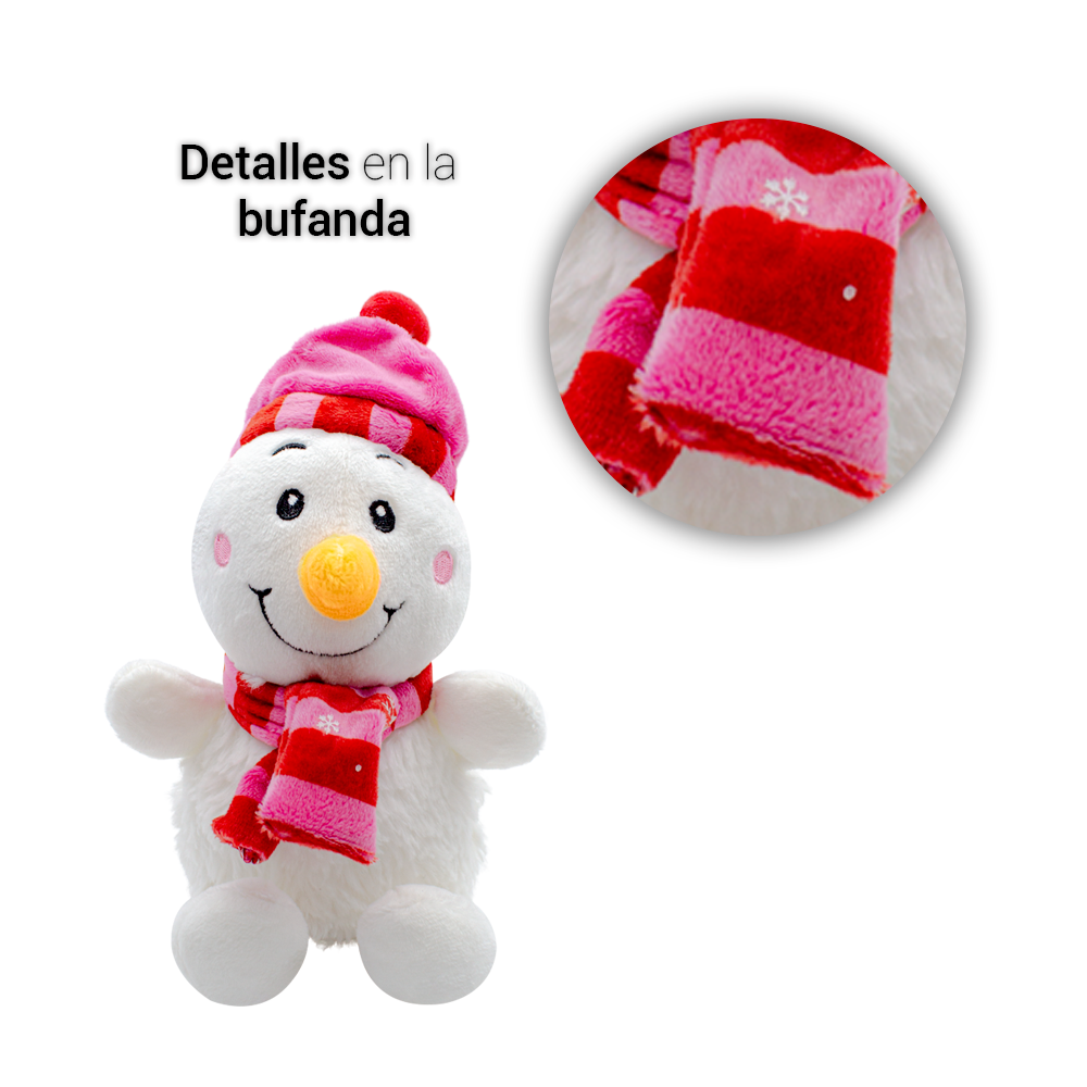 Muñeco De Nieve De Peluche Blanco Navideño Snowman 3 Piezas