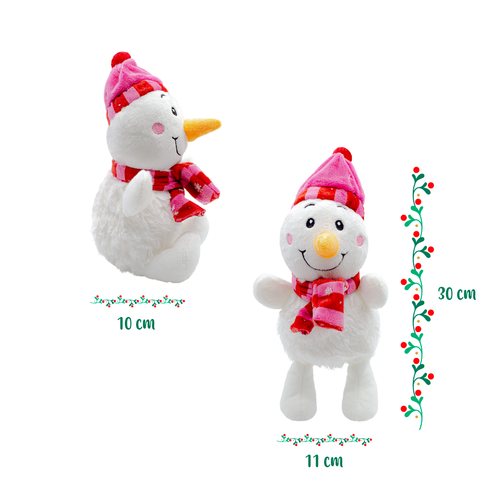 Muñeco De Nieve De Peluche Blanco Navideño Snowman 3 Piezas