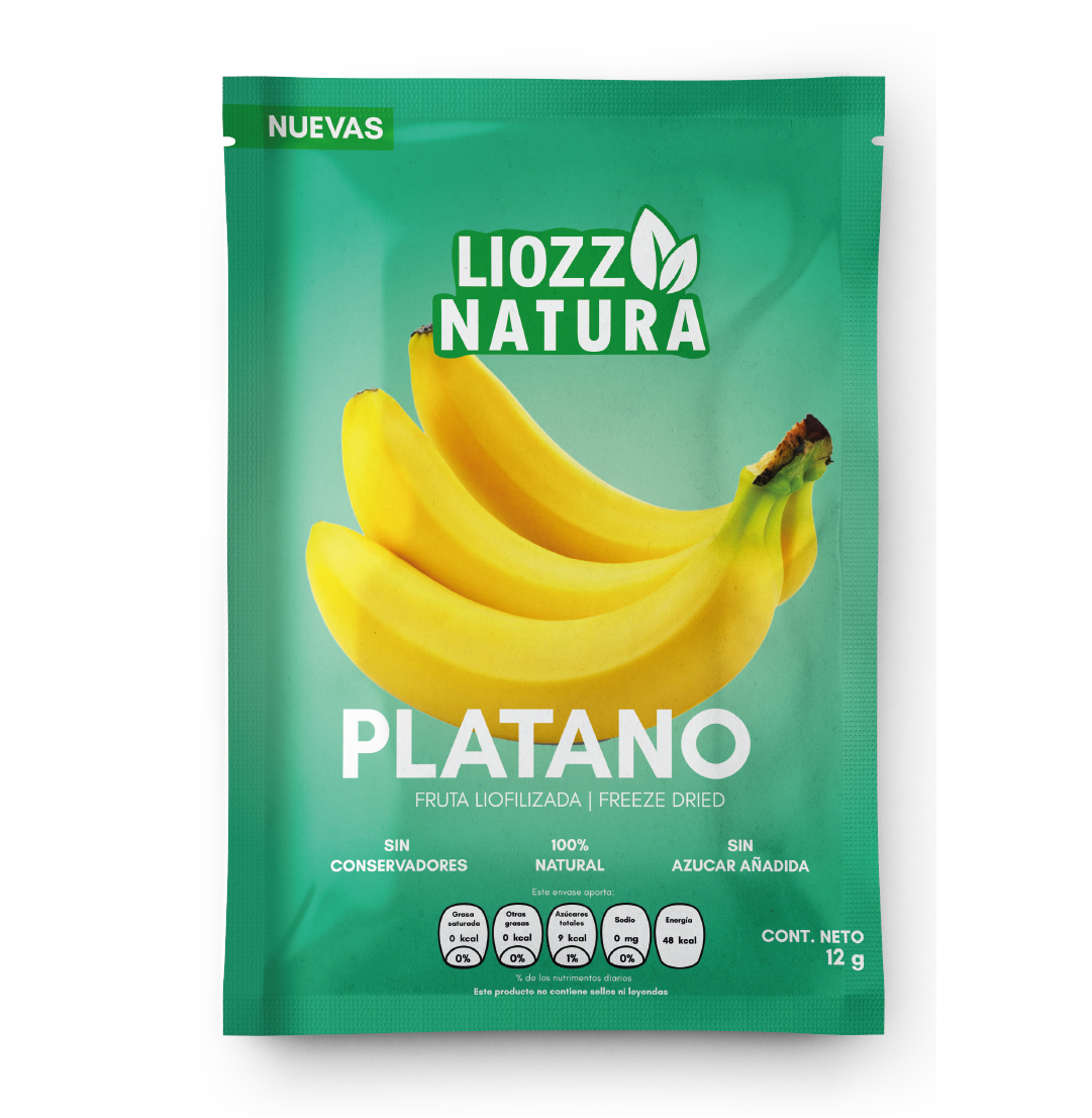 Plátanos Liofilizados | Deshidratado en Frio | Snack saludable crujiente 