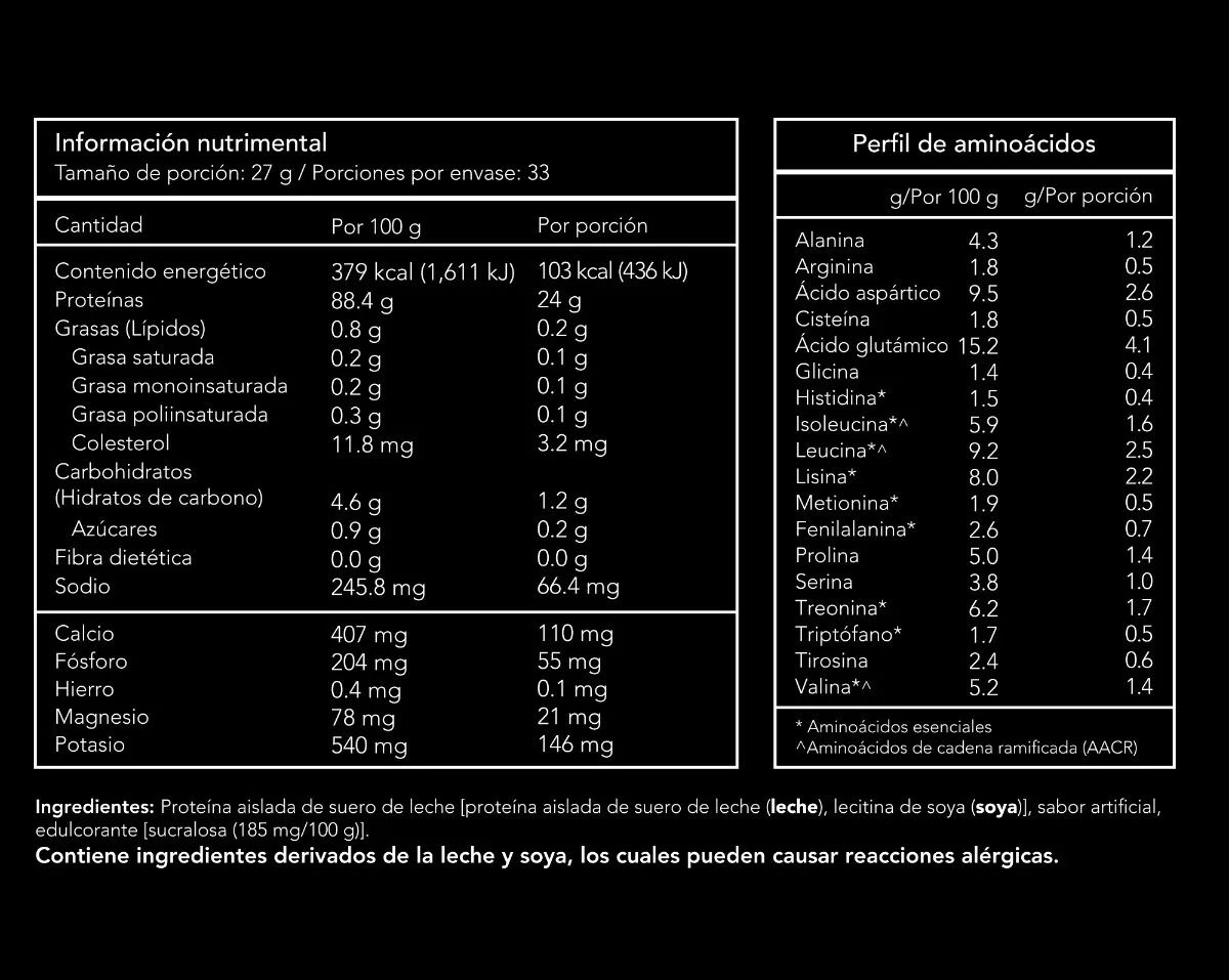 Proteína Whey 90 SS, proteína aislada en polvo, 31 porciones, Sabor cookies and cream, 900g